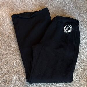 PINK Black Sweatpants with White Laurel Crest